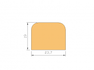 Profil en Silicone P1167D - format de type D - forme irrégulier