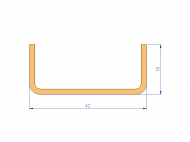 Profil en Silicone P1200BD - format de type U - forme irrégulier