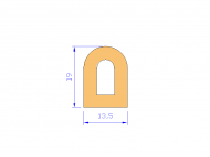 Profil en Silicone P1228AJ - format de type D - forme irrégulier