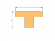 Profil en Silicone P1228BG - format de type T - forme irrégulier