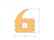 Profil en Silicone P1228EB - format de type Labiée - forme irrégulier