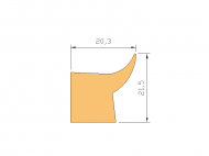 Profil en Silicone P123 - format de type Labiée - forme irrégulier