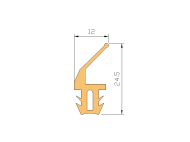 Profil en Silicone P1259A - format de type Labiée - forme irrégulier