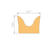 Profil en Silicone P126F - format de type Cornes - forme irrégulier