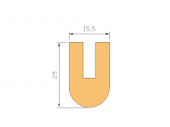 Profil en Silicone P128C - format de type U - forme irrégulier