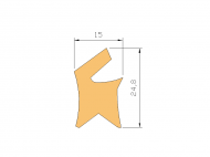 Profil en Silicone P1293A - format de type Labiée - forme irrégulier