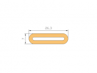 Profil en Silicone P129B6 - format de type Tuyau - forme irrégulier