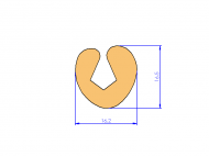 Profil en Silicone P12A - format de type U - forme irrégulier