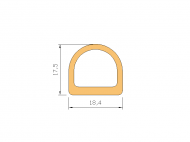 Profil en Silicone P1418B - format de type D - forme irrégulier