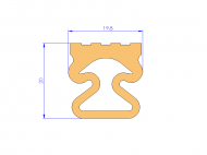 Profil en Silicone P1433G - format de type Lampe - forme irrégulier