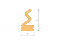 Profil en Silicone P145A - format de type Labiée - forme irrégulier