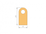 Profil en Silicone P1477E - format de type D - forme irrégulier