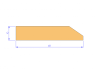 Profil en Silicone P1514 - format de type Profilé Plat - forme irrégulier