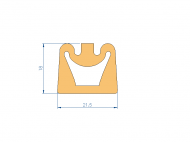 Profil en Silicone P1514AG - format de type Trapèze - forme irrégulier