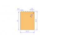 Profil en Silicone P1519D - format de type Rectangle - forme régulière