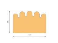 Profil en Silicone P156B - format de type D - forme irrégulier