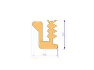 Profil en Silicone P1655A - format de type U - forme irrégulier