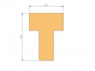 Profil en Silicone P1749G - format de type T - forme irrégulier