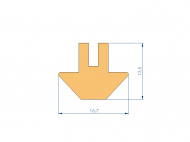 Profil en Silicone P1749O - format de type U - forme irrégulier