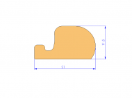 Profil en Silicone P1831M - format de type D - forme irrégulier