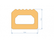 Profil en Silicone P1831Z - format de type D - forme irrégulier