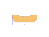 Profil en Silicone P1877B - format de type D - forme irrégulier