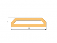 Profil en Silicone P1895F - format de type D - forme irrégulier