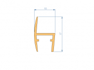 Profil en Silicone P1904CB - format de type h - forme irrégulier