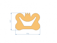 Profil en Silicone P1904CR - format de type D - forme irrégulier