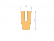 Profil en Silicone P1904GW - format de type U - forme irrégulier