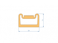 Profil en Silicone P1904HB - format de type D - forme irrégulier