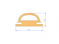 Profil en Silicone P2033A - format de type Lampe - forme irrégulier