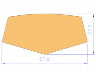 Profil en Silicone P203H - format de type D - forme irrégulier