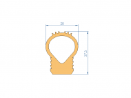 Profil en Silicone P2040E - format de type Tuyau - forme irrégulier