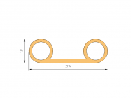 Profil en Silicone P20711C - format de type Double p/b massif - forme irrégulier