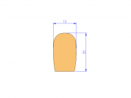 Profil en Silicone P20711M - format de type D - forme irrégulier