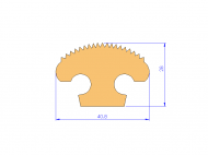 Profil en Silicone P215 - format de type Lampe - forme irrégulier