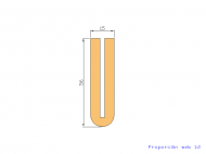 Profil en Silicone P2183A - format de type U - forme irrégulier