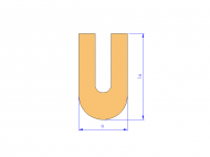 Profil en Silicone P2194 - format de type U - forme irrégulier