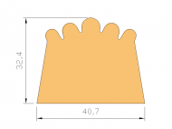 Profil en Silicone P226C - format de type D - forme irrégulier