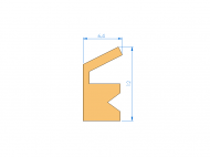 Profil en Silicone P227B - format de type Labiée - forme irrégulier