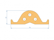 Profil en Silicone P2554P - format de type Cornes - forme irrégulier