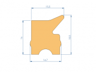 Profil en Silicone P2688AK - format de type Labiée - forme irrégulier