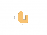 Profil en Silicone P268BY - format de type U - forme irrégulier