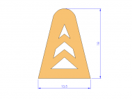 Profil en Silicone P268EC - format de type D - forme irrégulier