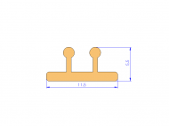 Profil en Silicone P268EG - format de type Perfil plano con Burbuja - forme irrégulier