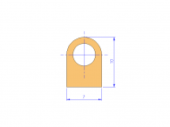 Profil en Silicone P268EJ - format de type D - forme irrégulier