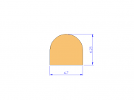 Profil en Silicone P268EL - format de type D - forme irrégulier