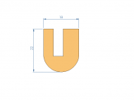 Profil en Silicone P268LK - format de type U - forme irrégulier