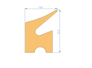 Profil en Silicone P268NO - format de type Labiée - forme irrégulier